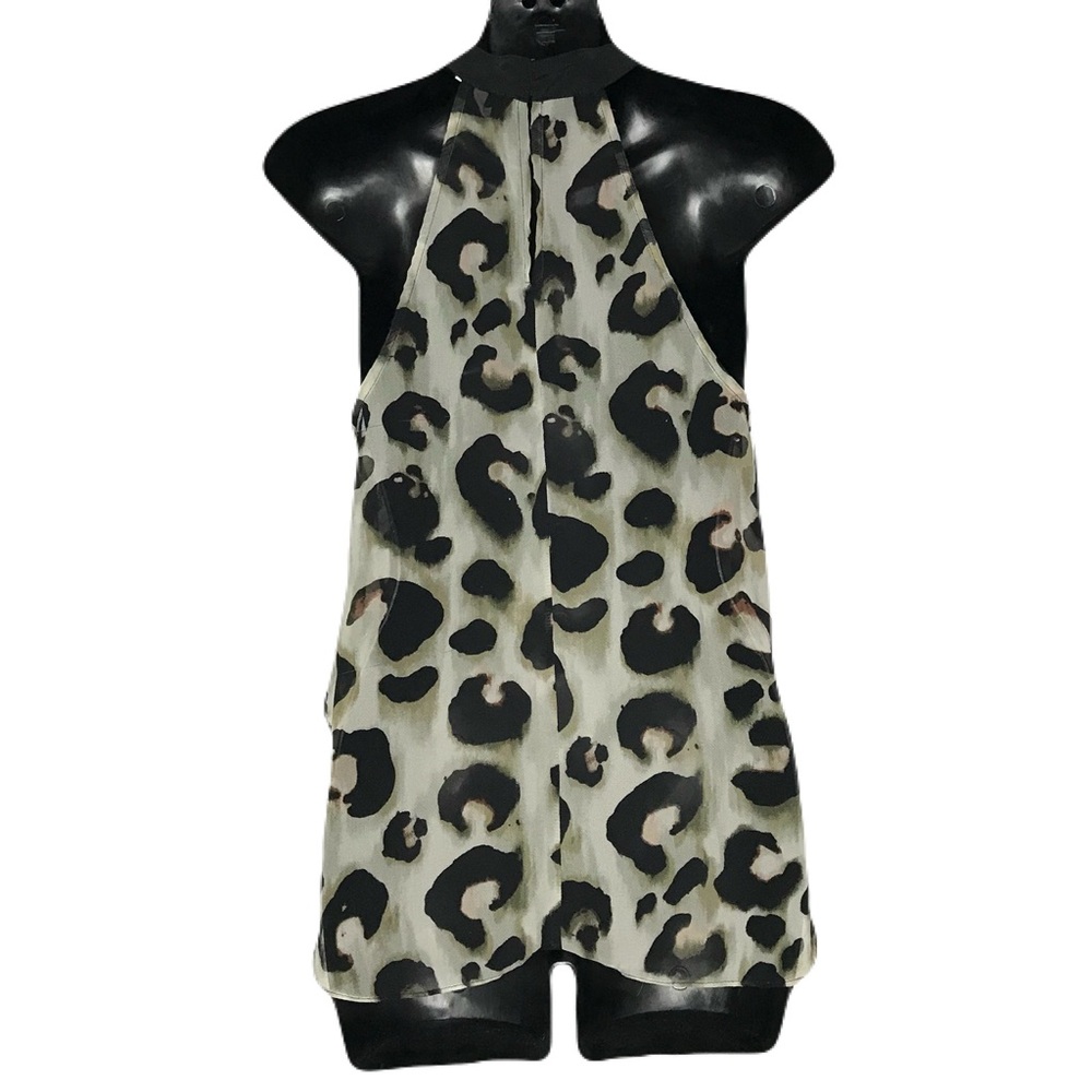 BCBGeneration Leopard Print High Neck Halter Top - image 2